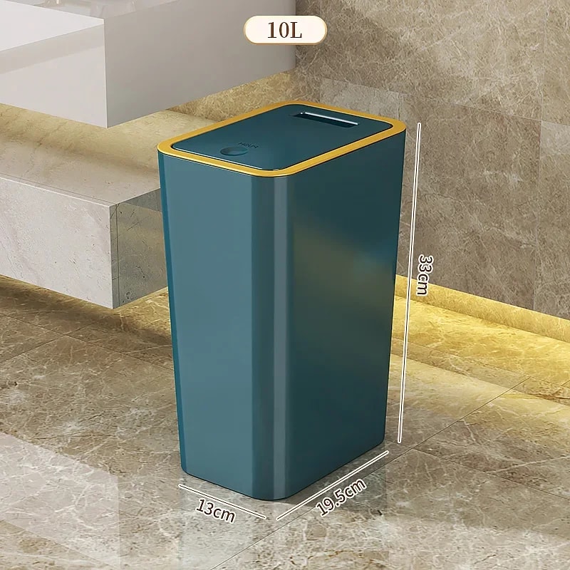 Odor Proof One Touch Trash Can Durable Space Saving Kitchen Bathroom Bin 7