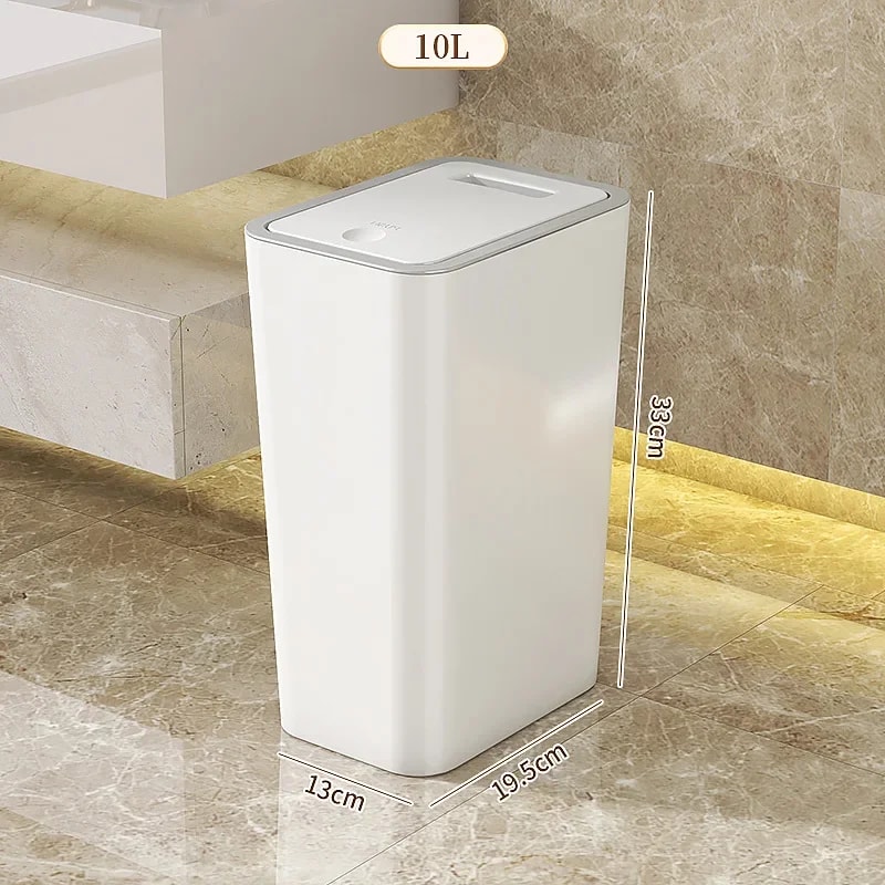 Odor Proof One Touch Trash Can Durable Space Saving Kitchen Bathroom Bin 5