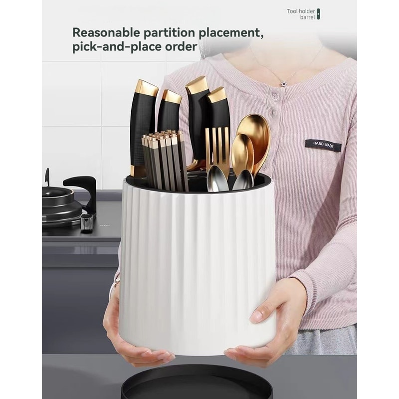 Rotating Knife Utensil Holder Stand Multifunctional Kitchen Organizer 1