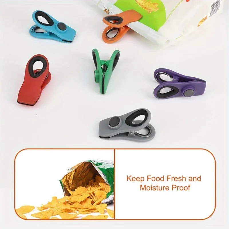 Magnetic Reusable Food Bag Clips Multifunctional Sealing Clips 3