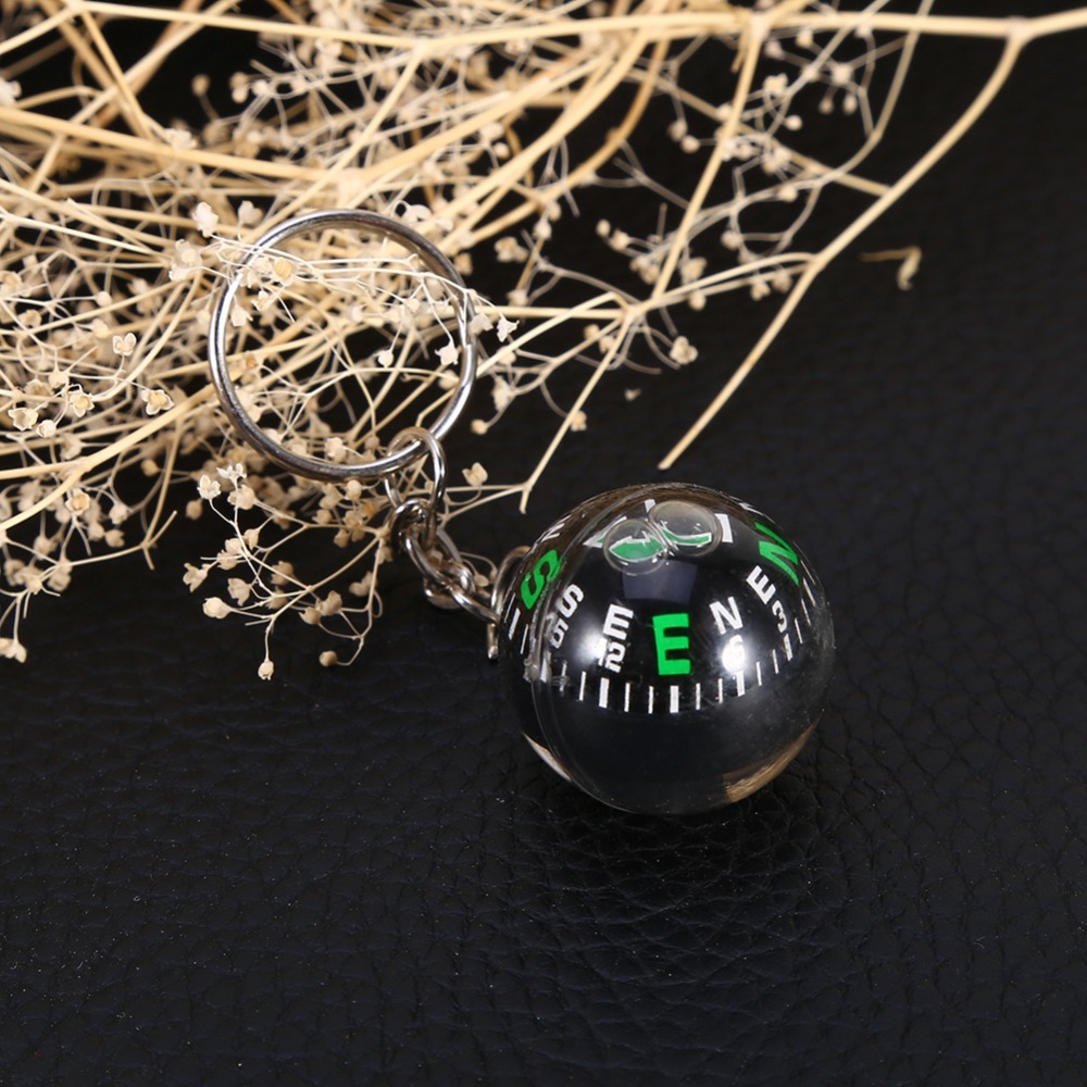 Durable Ball Keychain Compass Compact Outdoor Navigation Tool