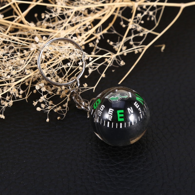 Durable Ball Keychain Compass Compact Outdoor Navigation Tool