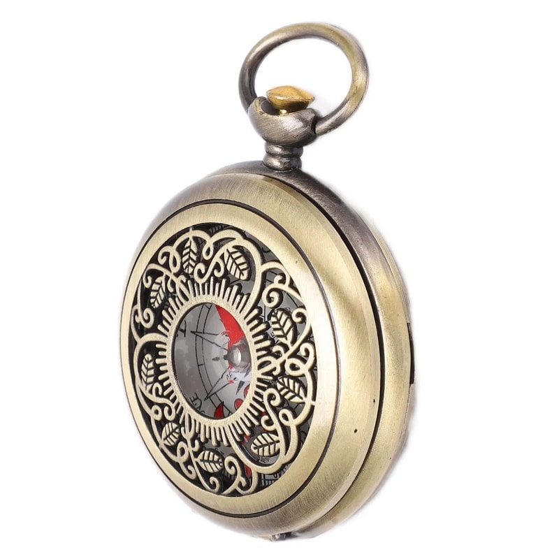 Brass Portable Pocket Compass Retro Luminous Outdoor Compass