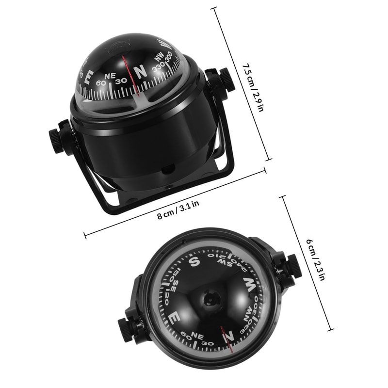 Precision Dash Mount Car Compass & Multi Functional Navigation Guide Ball