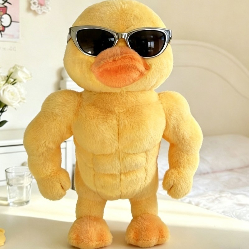 Duck Plush Toy Cute Fluffy Decor Pillow for Adults