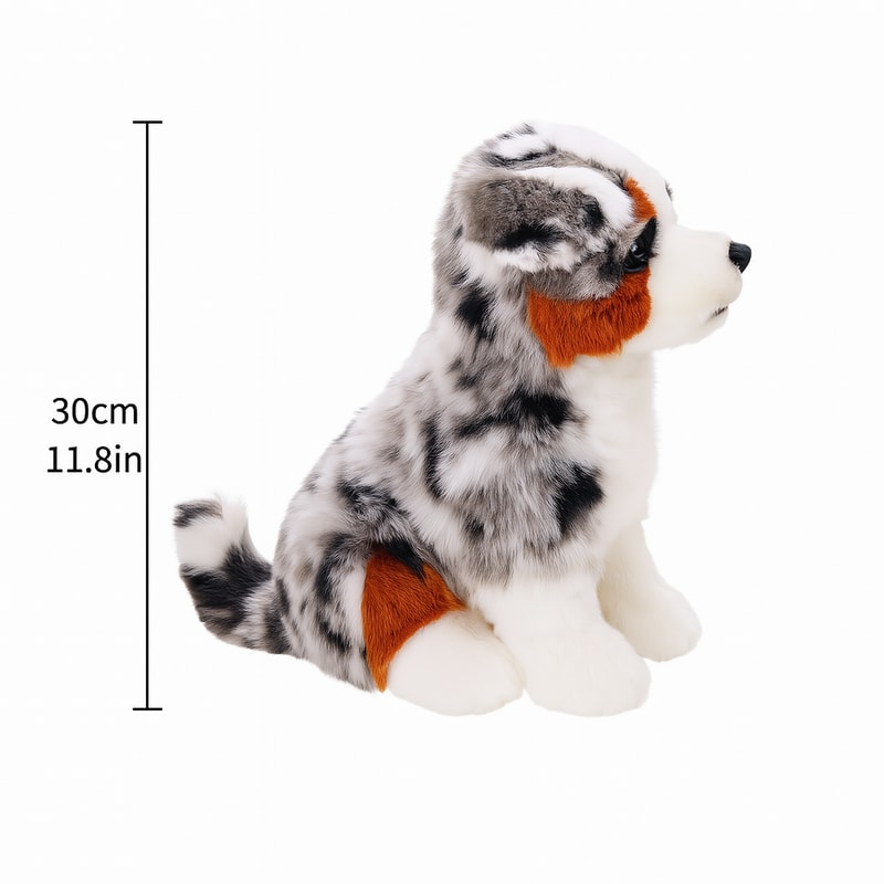 Premium Australian Shepherd Plush Doll Soft Emotional Comfort Companion