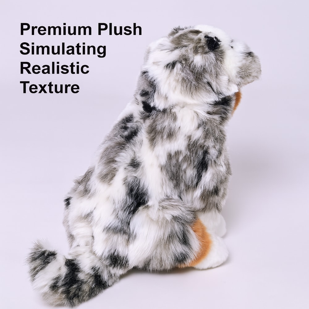 Premium Australian Shepherd Plush Doll Soft Emotional Comfort Companion