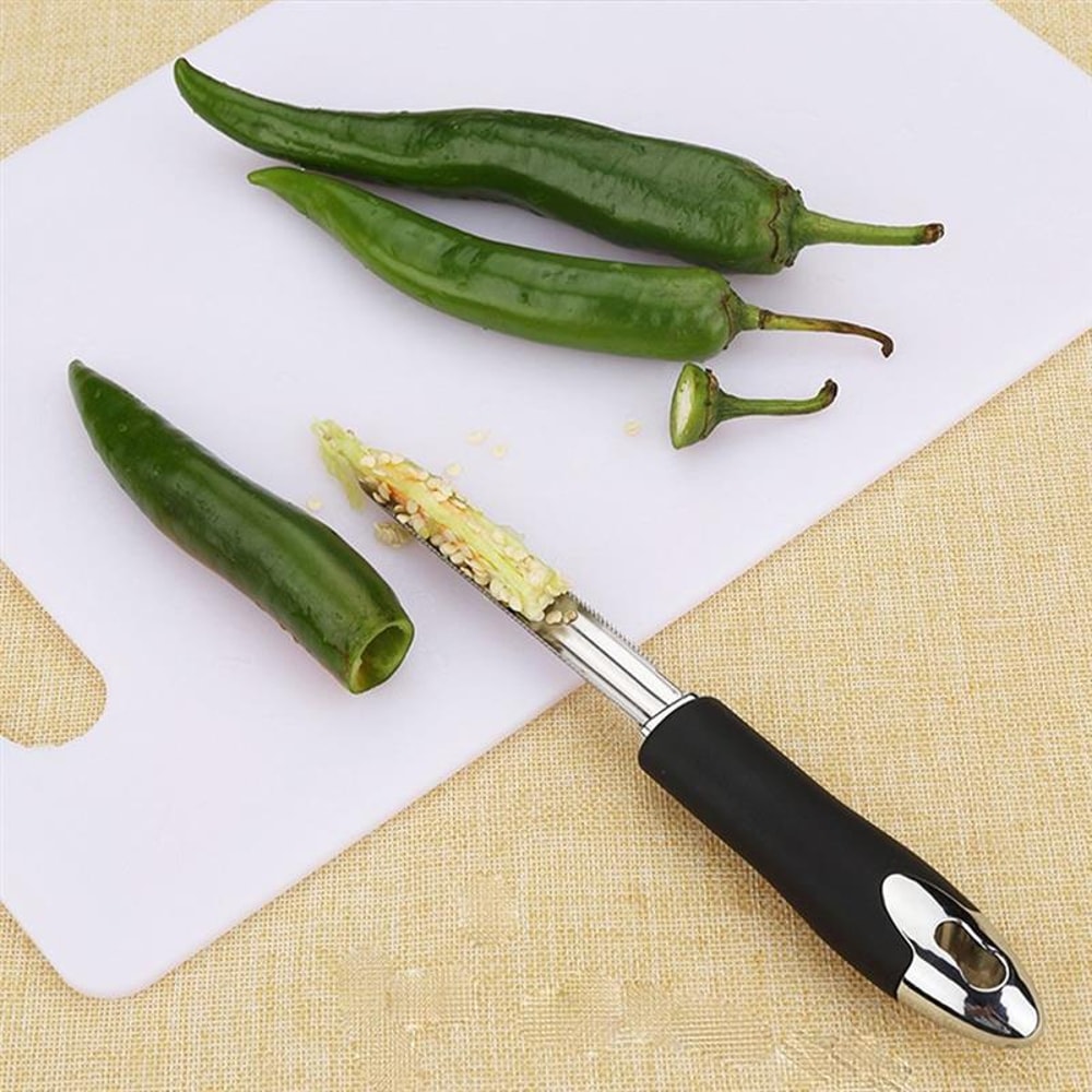 Premium Stainless Steel Fruit Vegetable Corer Heart Melon Zucchini Carrot Remover 0