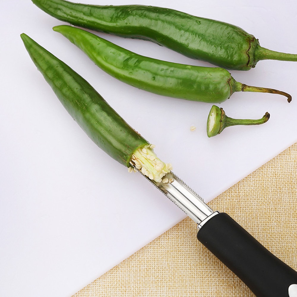 Premium Stainless Steel Fruit Vegetable Corer Heart Melon Zucchini Carrot Remover 3