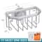 Rustproof Aluminum Sponge Holder For Kitchen Sink With Removable Suction Cup Brush Storage 6