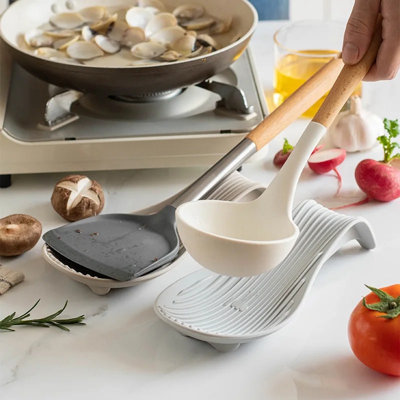 Silicone Heat Resistant Spoon Holder Kitchen Placemat Set 3