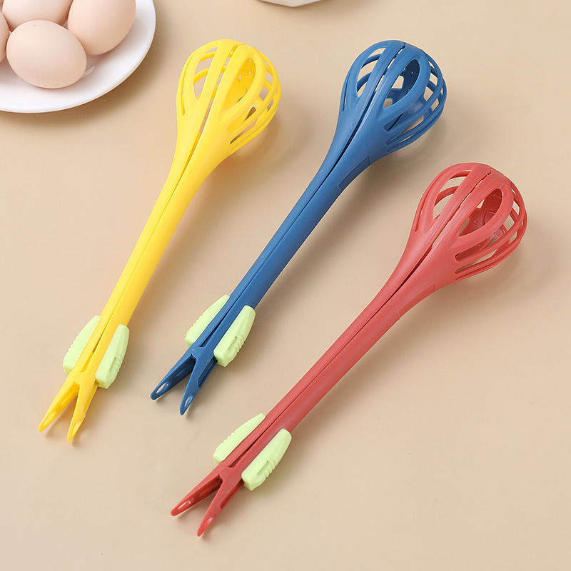 Multifunctional Egg Beater Manual Whisk With Pasta Tongs For Baking 1