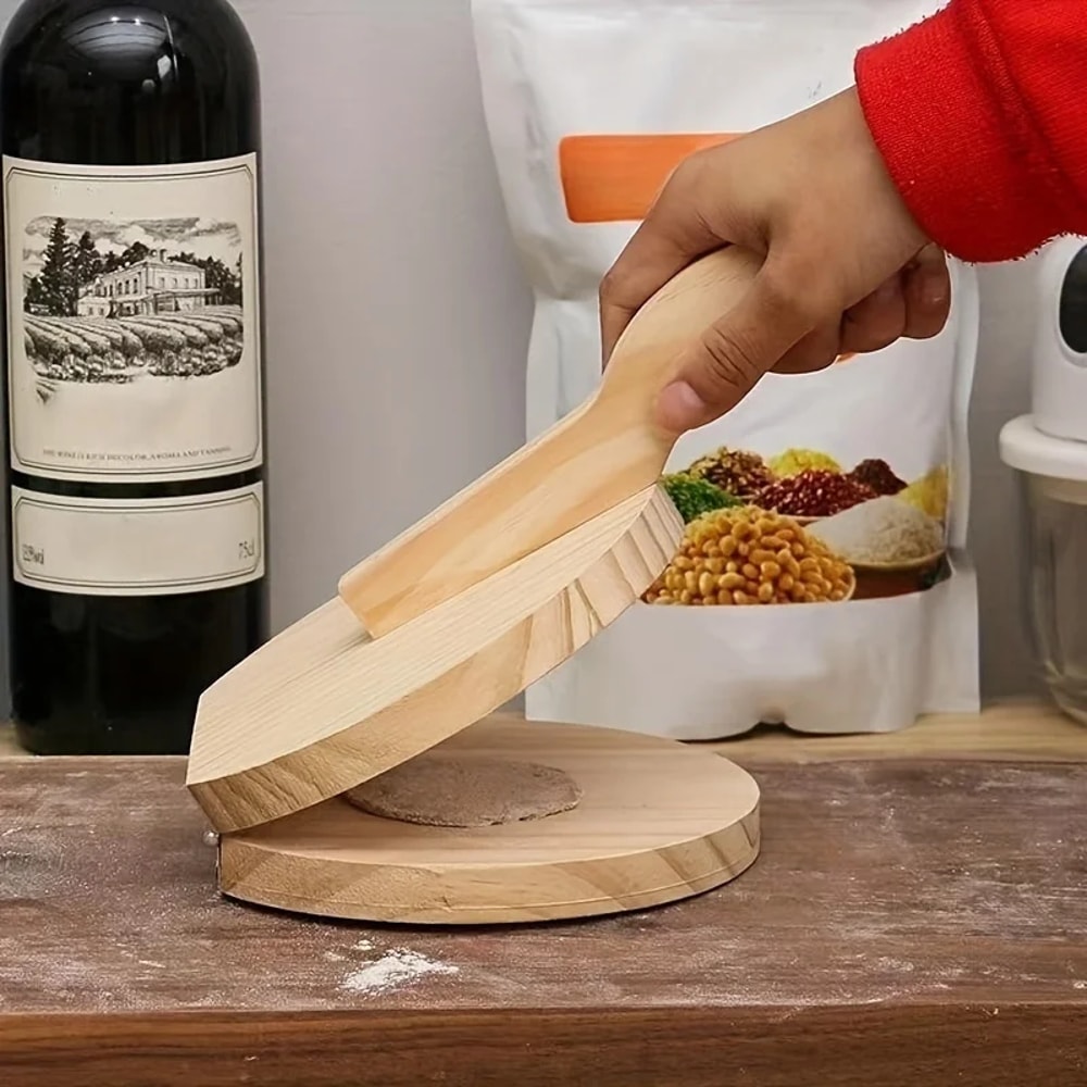 Solid Wood Handmade Dumpling Maker Manual Press For Perfect Wrappers 1