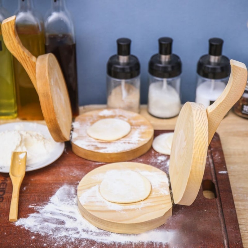 Solid Wood Dumpling Press Quick & Easy Dumpling Skin Maker