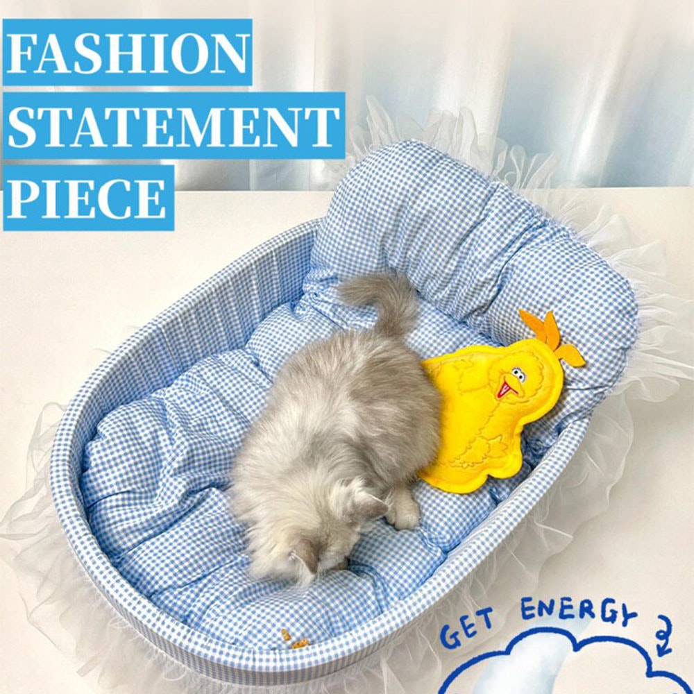 Plush Princess Pet Bed For Small Dogs Cats Washable Oval Sofa 2