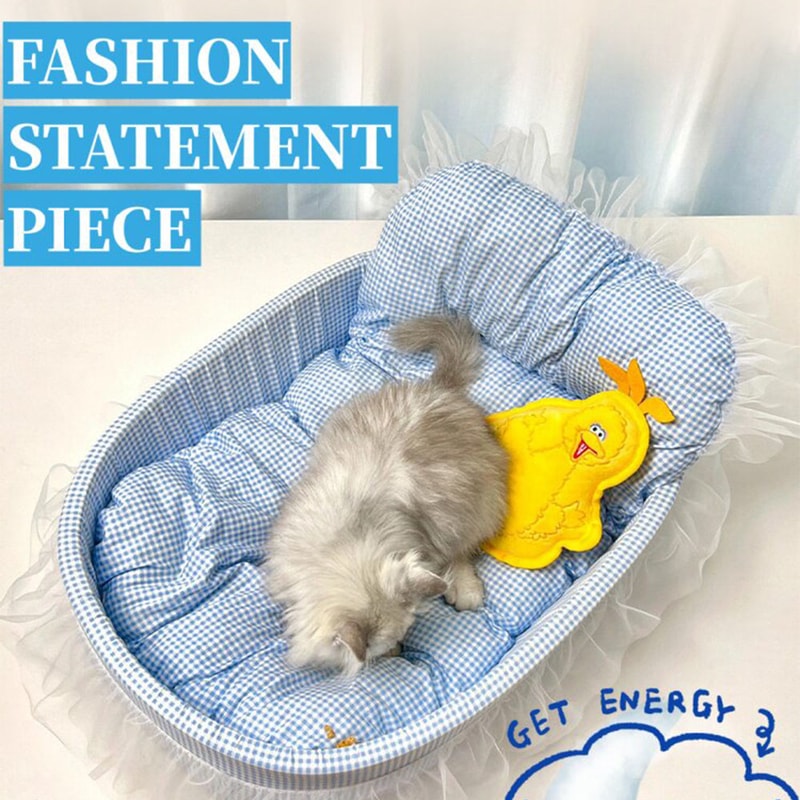 Plush Princess Pet Bed For Small Dogs Cats Washable Oval Sofa 2