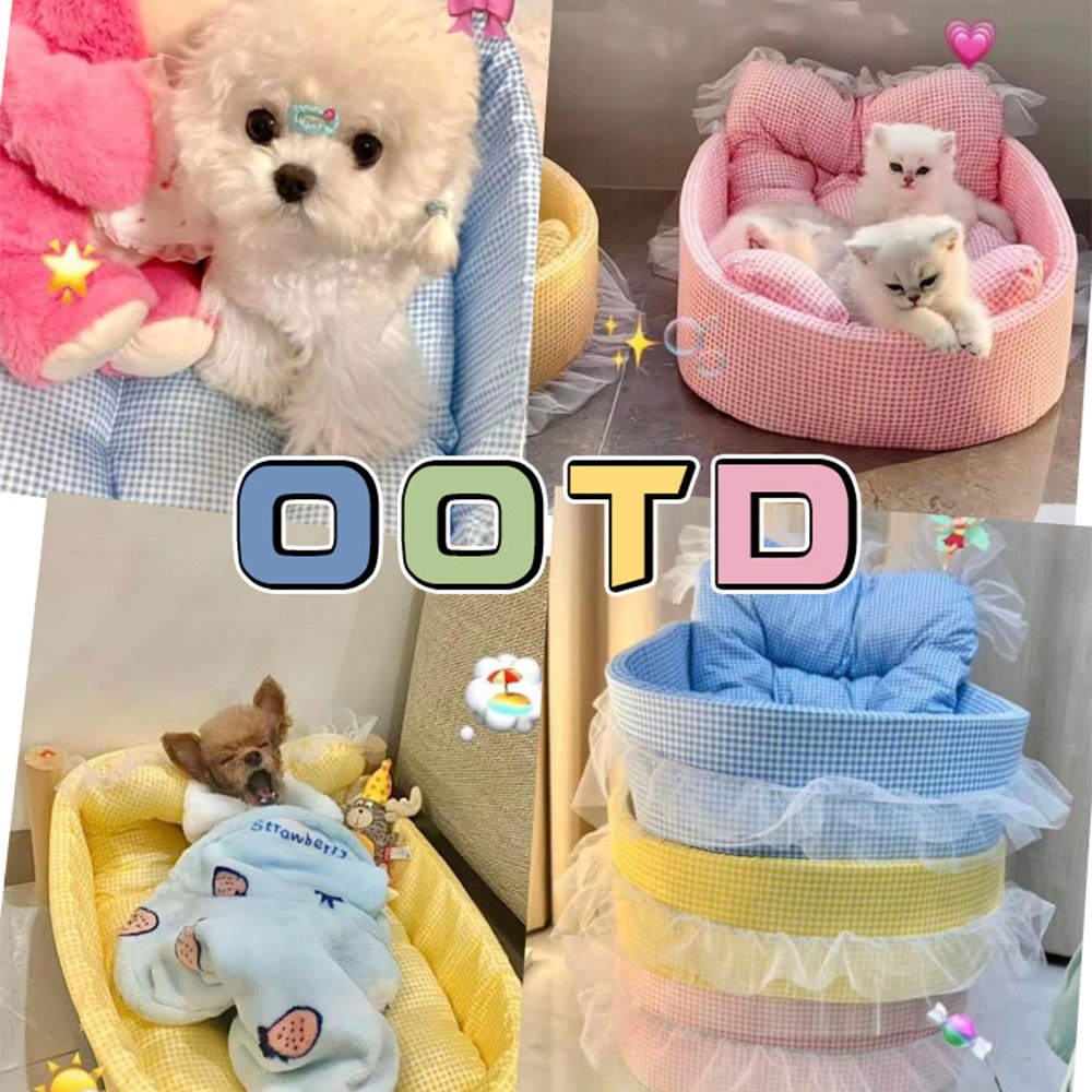 Plush Princess Pet Bed For Small Dogs Cats Washable Oval Sofa 5