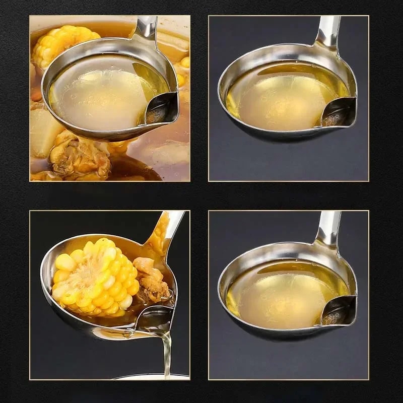 Stainless Steel Soup Oil Skimmer Spoon Fat Separator Colander 3