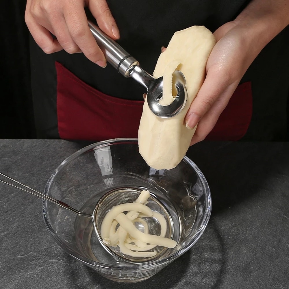 Premium Stainless Steel Noodle Maker Dough Cutter Manual Wide Mouth Pasta Tool 3