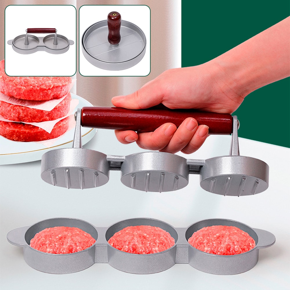 Double Burger Press Non Stick Aluminum Meat Patty Maker