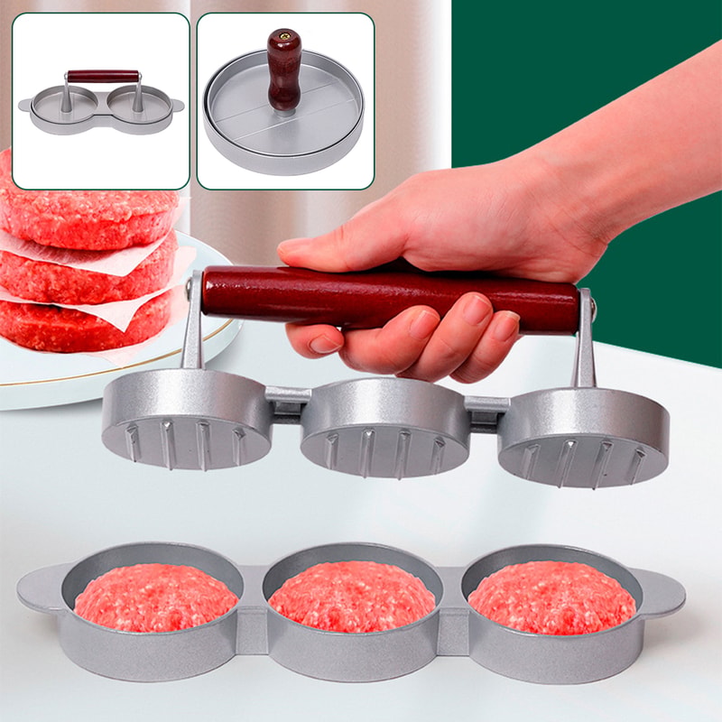 Double Burger Press Non Stick Aluminum Meat Patty Maker