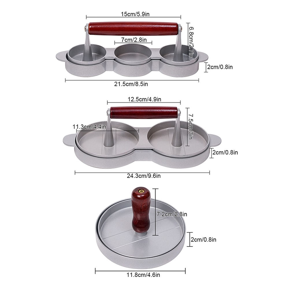 Double Burger Press Non Stick Aluminum Meat Patty Maker