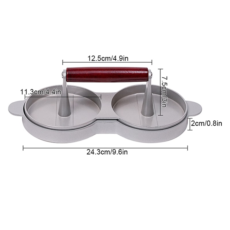 Double Burger Press Non Stick Aluminum Meat Patty Maker