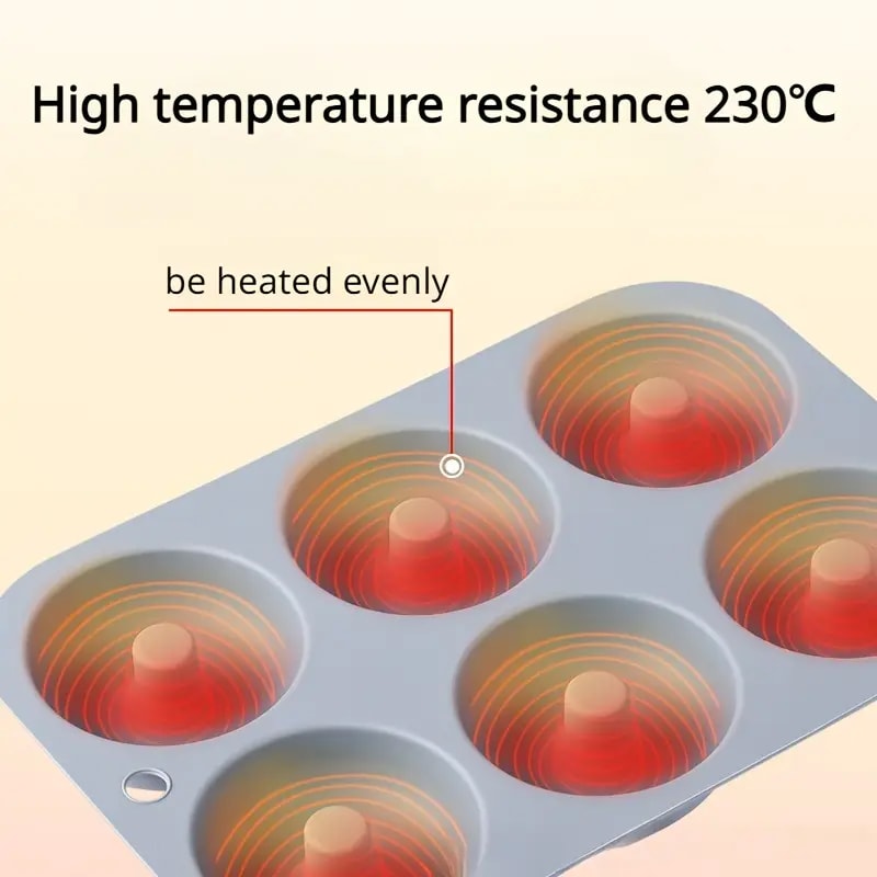 6Holes Baking Mold Food Grade Silicone Nonstick Donut Molds Chocolate Cupcake Pan DIY Muffin Kitche 2