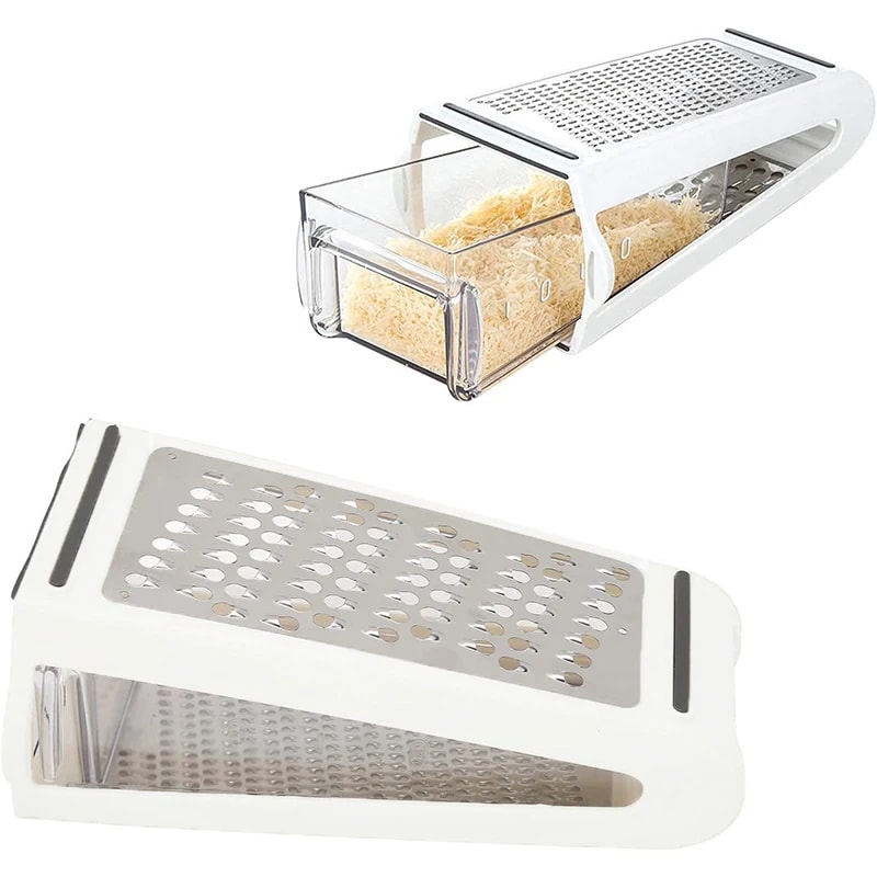 Double Sided Vegetable & Cheese Grater with Container Stainless Kitchen Tool