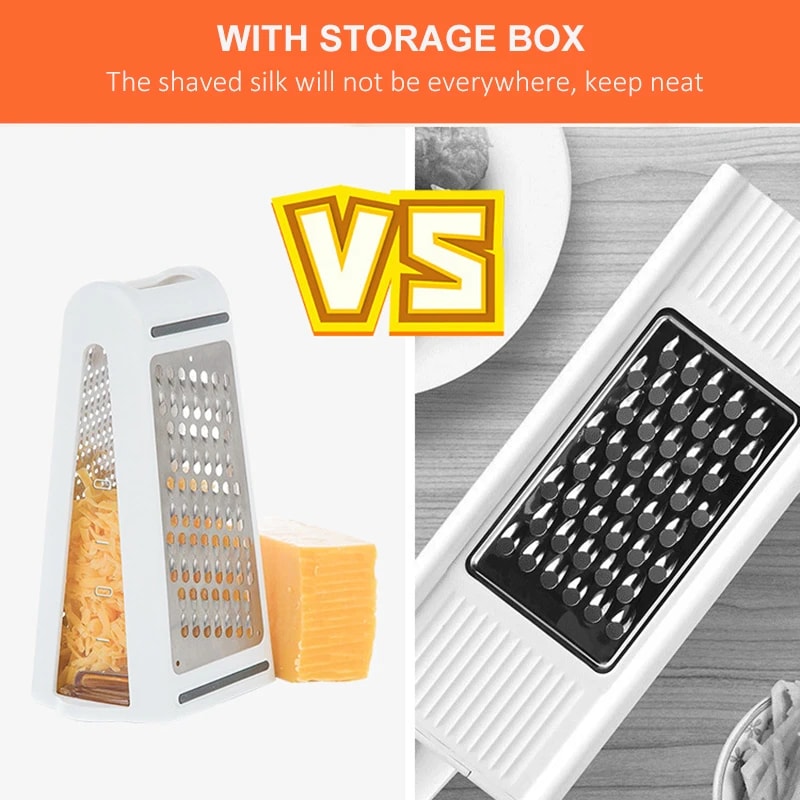 Double Sided Vegetable & Cheese Grater with Container Stainless Kitchen Tool