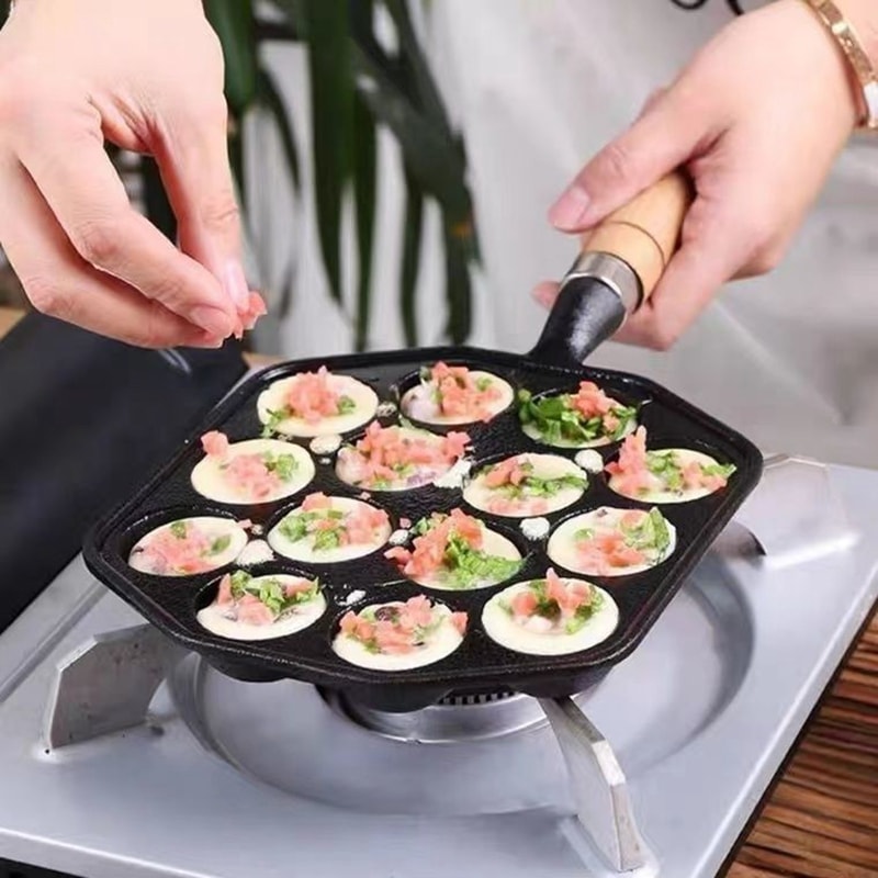 Premium Takoyaki Grill Pan Meatball Maker with Detachable Handle