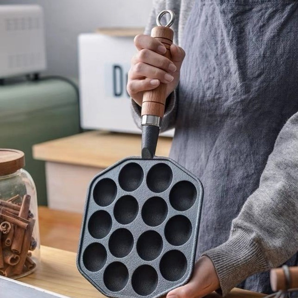 Premium Takoyaki Grill Pan Meatball Maker with Detachable Handle