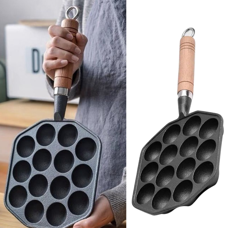 Premium Takoyaki Grill Pan Meatball Maker with Detachable Handle