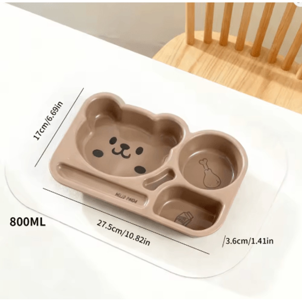 Large Capacity Cartoon Divided Salad Plate For Kids Students 7