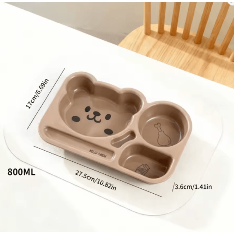 Large Capacity Cartoon Divided Salad Plate For Kids Students 7