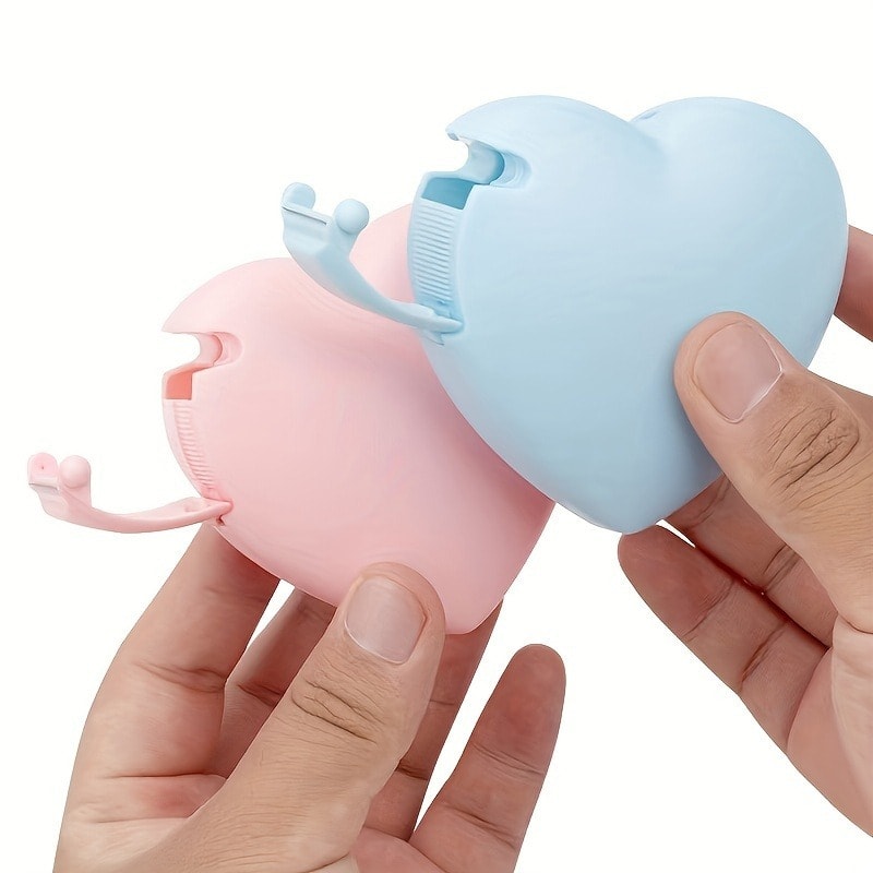 Heart Shaped Portable Tape Dispenser With Invisible Tape Cute Desk Accessory 3