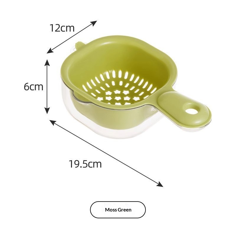 Space Saving Fruit Washing Basket Double Layer Wall Hanging Kitchen Drain Basket 6