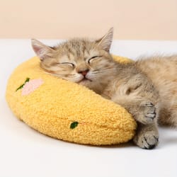 cozy cat moon pillow soft plush half donut pet pillow for cats and small dogs