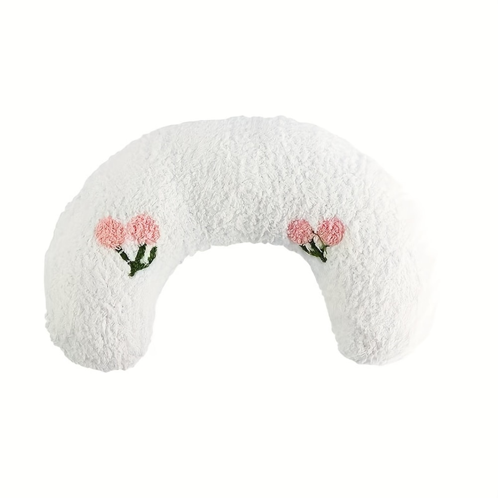 Cozy Cat Moon Pillow Soft Plush Half Donut Pet Pillow For Cats And Small Dogs 7