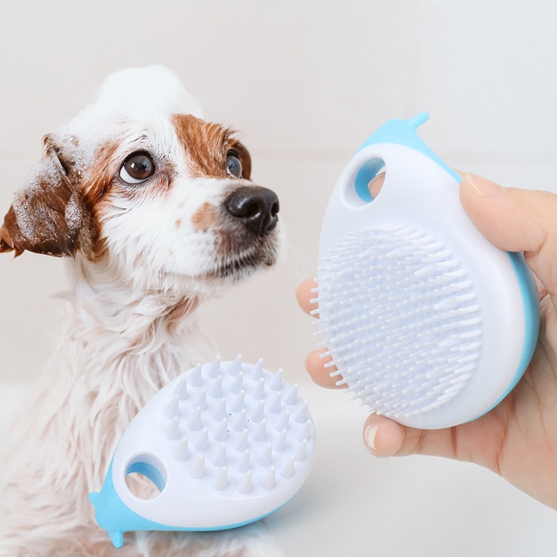 Soft Silicone Dog Bath Brush And Pet Grooming Massager 0