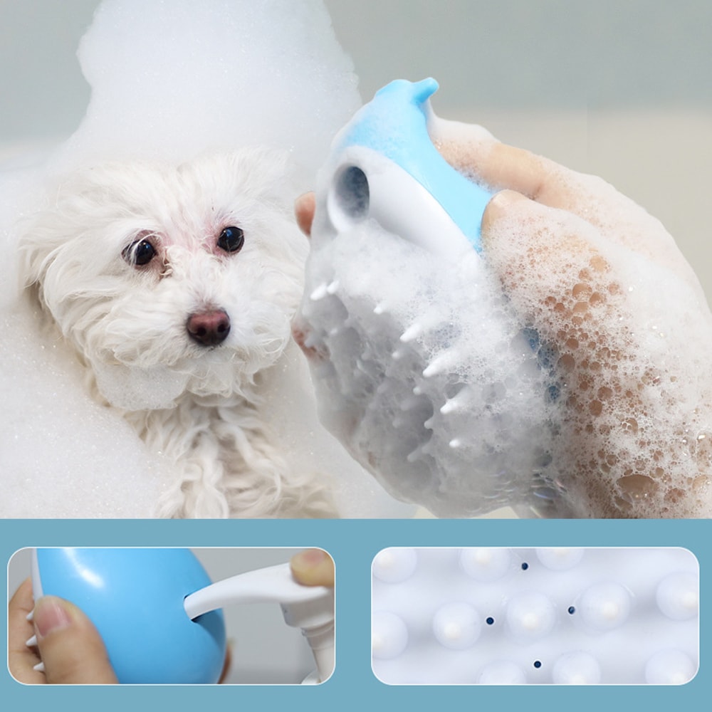 Soft Silicone Dog Bath Brush And Pet Grooming Massager 2