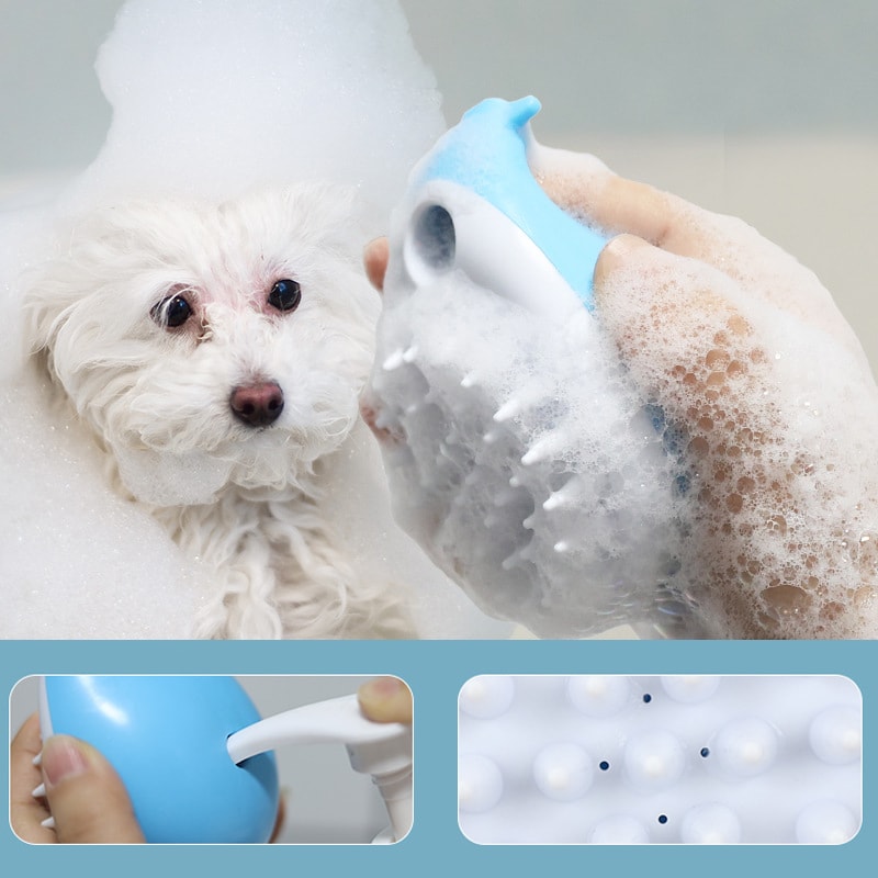 Soft Silicone Dog Bath Brush And Pet Grooming Massager 2
