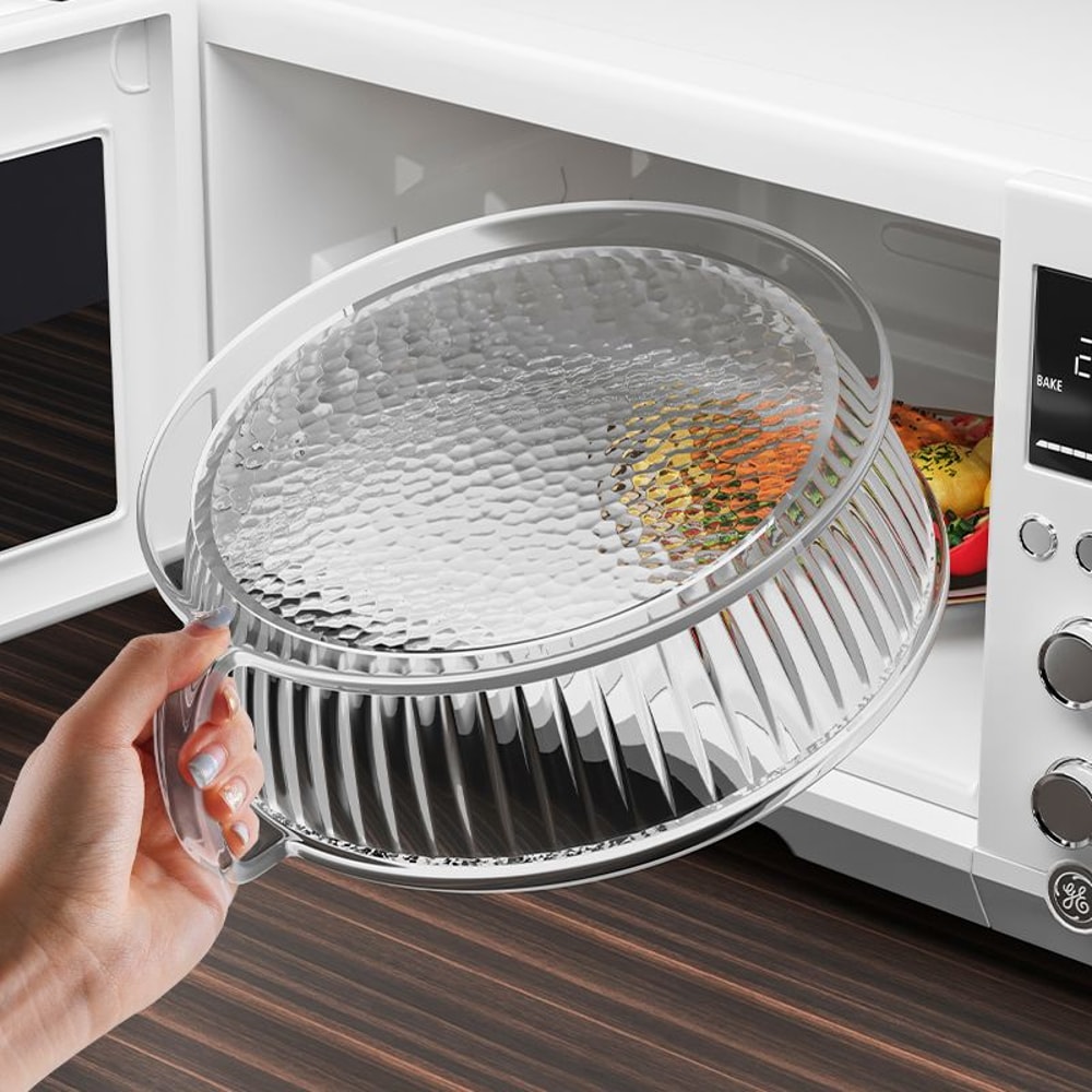 Clear Microwave Splatter Cover Heat Resistant Food Lid For Plates And Bowls 0