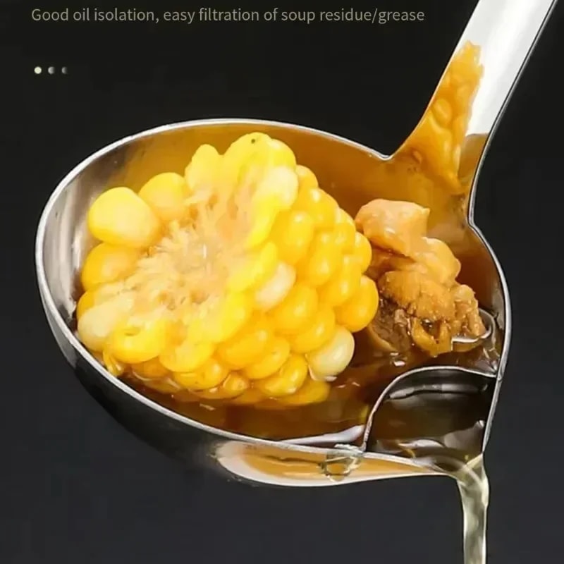 Premium Stainless Steel Oil Separator Spoon For Soup Gravy 2