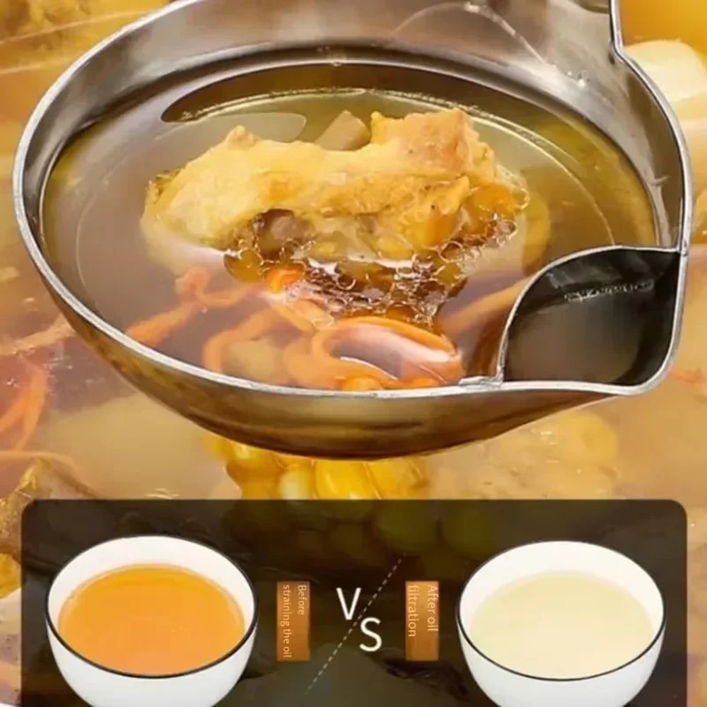 Premium Stainless Steel Oil Separator Spoon For Soup Gravy 3