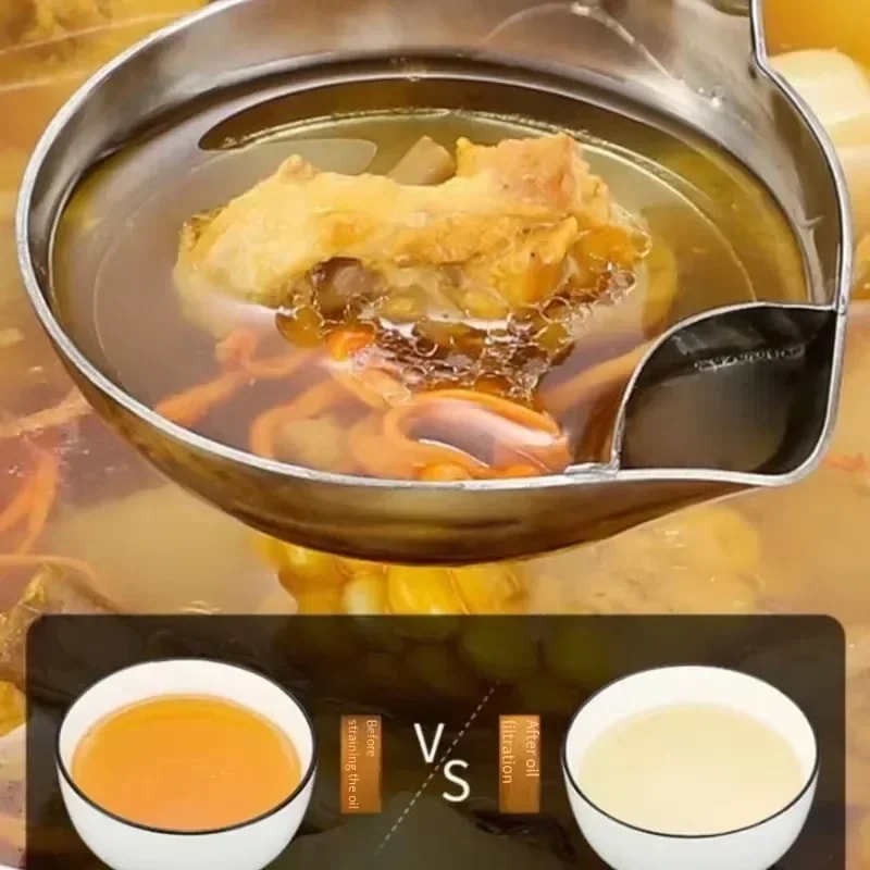 Premium Stainless Steel Oil Separator Spoon For Soup Gravy 3