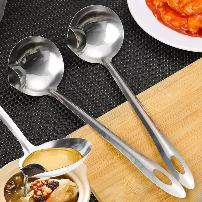 Premium Stainless Steel Oil Separator Spoon For Soup Gravy 4
