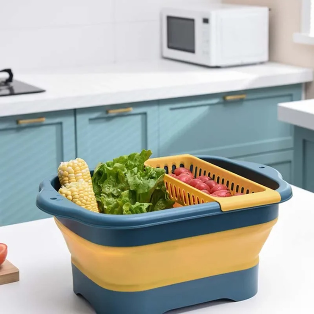 Space Saving Collapsible Dish Basin and Portable Sink Tub for Camping