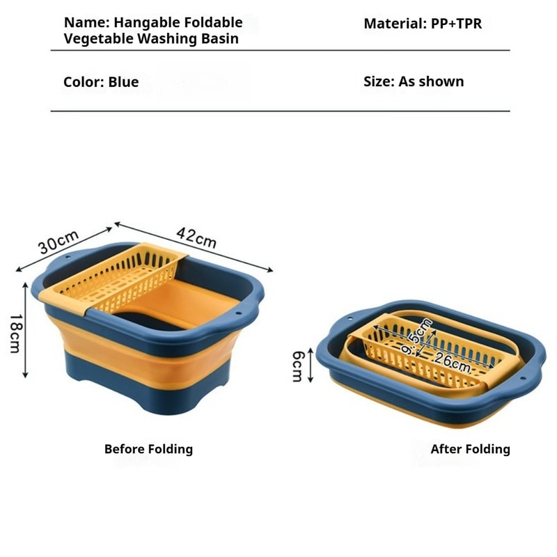 Space Saving Collapsible Dish Basin and Portable Sink Tub for Camping