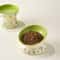 Green Rabbit Ceramic Cat Bowl With Elevated Non Slip Base 1
